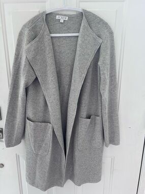 JCrew Grey Juliette collarless sweater-blazer